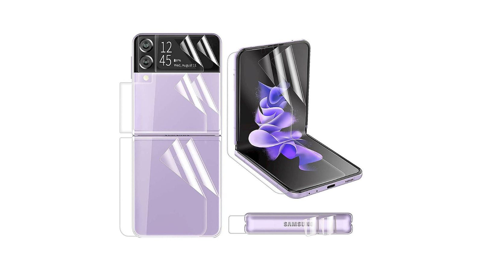 Sahara Case ZeroDamage Glass Screen Protector for Smartphones: 2-Pack Samsung Galaxy Z Flip 3