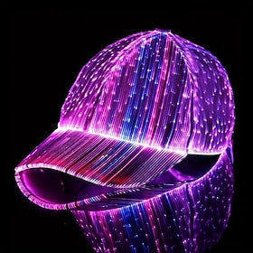 Casquette lumineuse à fibre optique LED, casquette de baseball brillante colorée pour concert, performance, disco élastique, changement de couleur, petit cadea