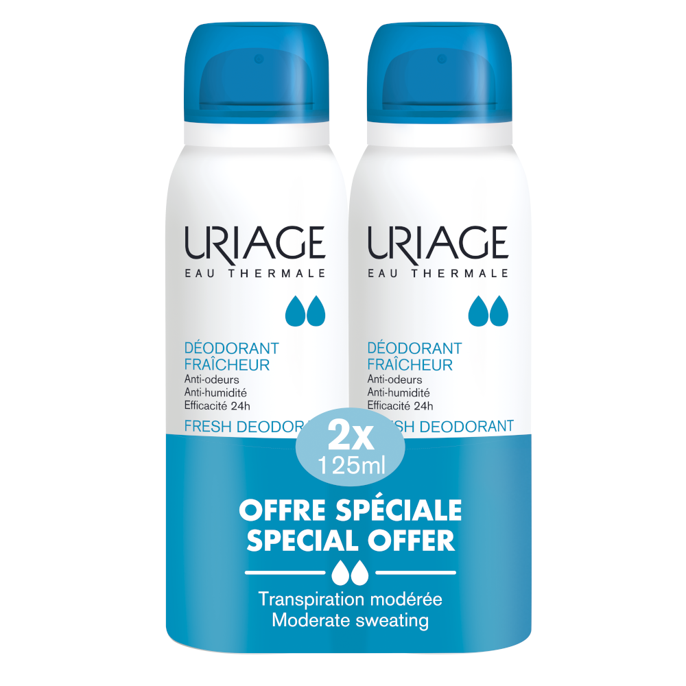 Uriage Deodorant Friskhet Antilukt Antifuktkänslig hud 2x125ml