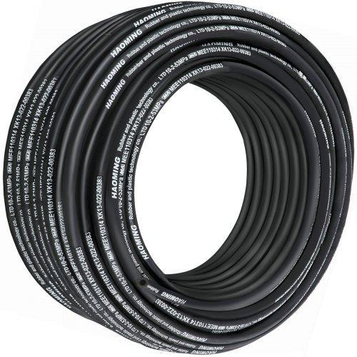VEVOR Hydraulic Hose 328 Feet Rubber Hydraulic Hoses with 2 High-Tensile Steel Wire Braid, Inner Diameter 3-8 Inch, 5000 PSI Max, Bulk Hydraulic Hose