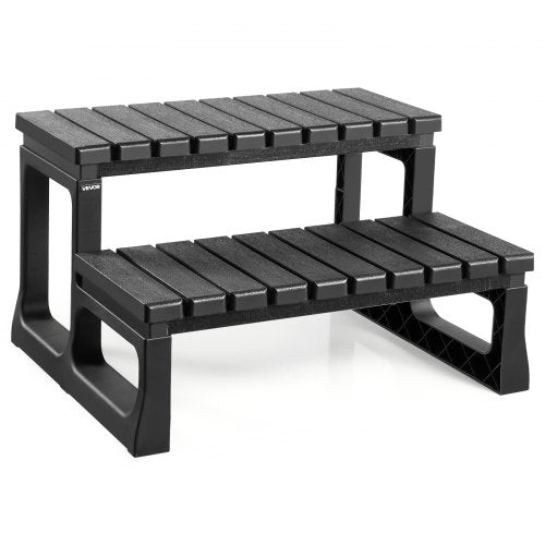 VEVOR Hot Tub Step, 2-Step Spa Outdoor Stairs, Heavy Duty 599.5 mm Wide PP Above-Ground-Inflatable Pool Ladder with 145.2 kg Weight Capacity, Multi-Us
