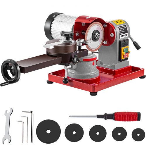 VEVOR Circular Saw Blade Sharpener 5\" Grinding Wheel Size, Rotary Angle Mill Grinding Machine 370W, Saw Blade Sharpener Machine for Carbide Tipped Sa