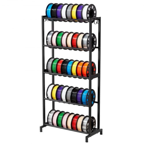 VEVOR 3D Printer Filament Storage Rack, 5 Tier Heavy Duty Storage Shelves for 3D Printing Filaments, Filament Spool Holders Racks for 3D Printing Stud