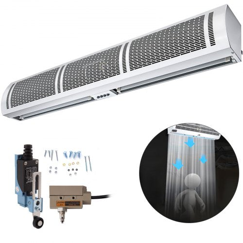 VEVOR Air Curtain 60-Inch Commercial Air Curtain 2 Speeds Door Air Curtain 2515 CFM-2285 CFM with 2 Limited Switches Low Noise Indoor Air Curtain