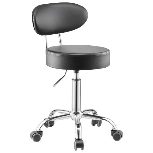 VEVOR Shop Stool with Backrest, Pneumatic Garage Seat-Work Stool with Wheels, 300 lbs Load, Adjustable Roller Creeper Seat, 360° Swivel Padded Worksho