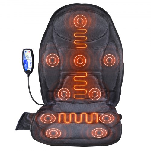 VEVOR Massage Seat Cushion with Heat, 10 Vibration Motor Seat Massage Pad, Vibrating Massage Chair Mat with 5 Modes & 4 Intensities, 3 Heating Pads fo