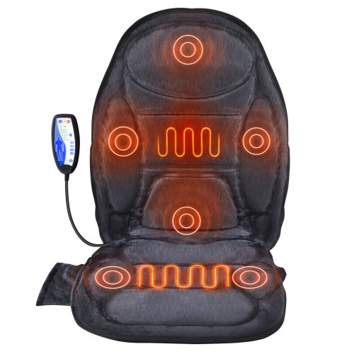 VEVOR Massage Seat Cushion with Heat, 6 Vibration Motors Seat Massage Pad, Vibrating Massage Chair Mat with 5 Mode & 4 Intensities, 2 Heating Pads for