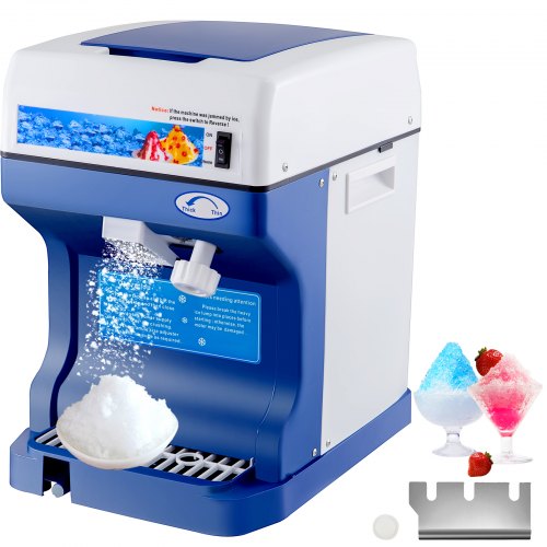 VEVOR 110V Electric Shaved Ice Machine 250W Snow Cone Maker Tabletop with Adjustable Ice Texture, Ice Shaving Machine 265LBs-hr for Home and Commerica