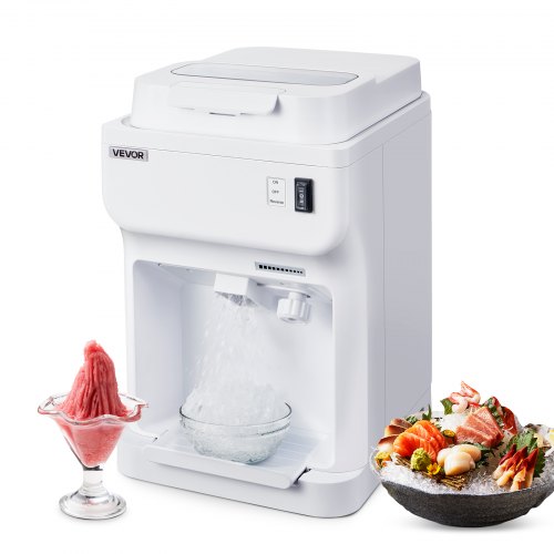 VEVOR Commercial Ice Shaver Crusher, 220lbs Per Hour Electric Snow Cone Maker with 4L Ice Cube Box, 350W 1500RPM Tabletop Shaved Ice Machine for Parti