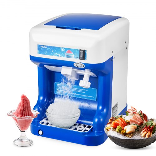 VEVOR Commercial Ice Shaver Crusher, 286lbs Per Hour Electric Snow Cone Maker with 2L Ice Cube Box, 250W 1500RPM Tabletop Shaved Ice Machine for Parti