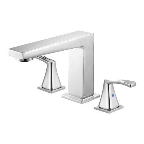 VEVOR Roman Tub Faucet, 3 Hole Waterfall Bathtub Faucet, Bath Tubs Faucets Set with 2 Handles, Roman Tub Faucets Deck Mount for Pet Washing, Baby Care