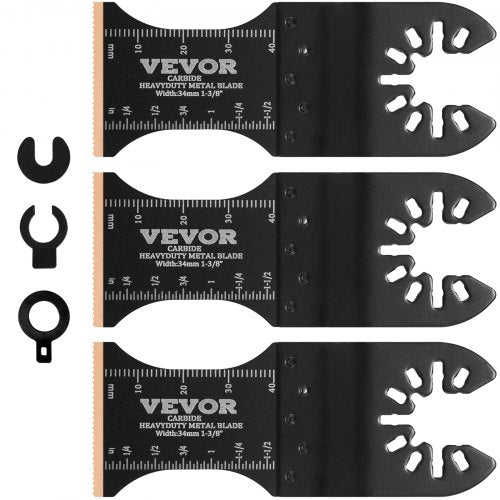 VEVOR 3PCS Carbide Oscillating Tool Blades, Universal Quick Release Oscillating Saw Blades, Multitool Tool Blades for Hard Material, Metal, Nails, Bol