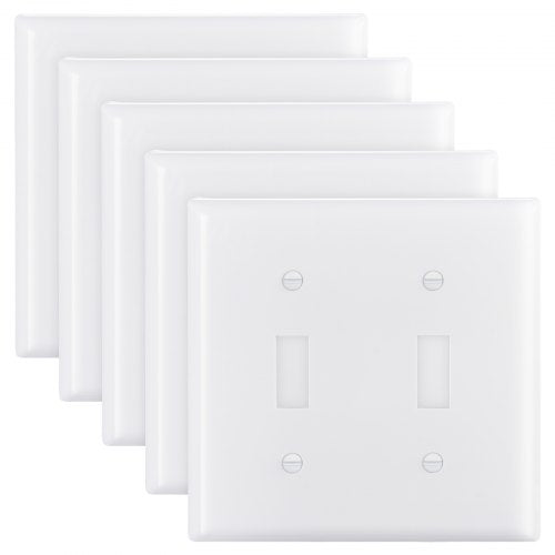VEVOR Toggle Light Switch Wall Plates, 2-Gang Switch Electrical Outlet Covers, Standard Size 4.61in L x 4.53in H Unbreakable Polycarbonate Thermoplast