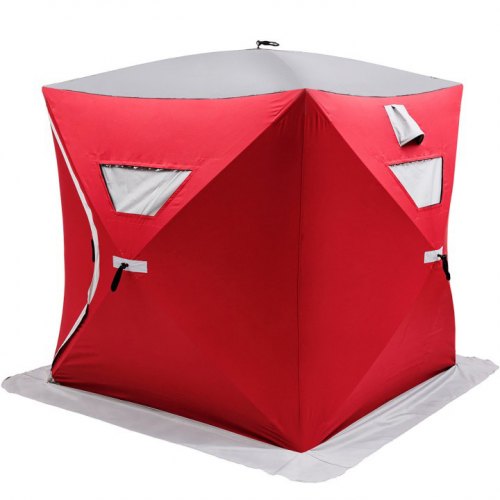 VEVOR Ice Fishing Shelter Tent 3-Person Pop Up House Portable Outdoor Fish Equipment 300D Oxford Fabric Ice Fish Shelter 89.76 x 89.76 x 79.92 inches 