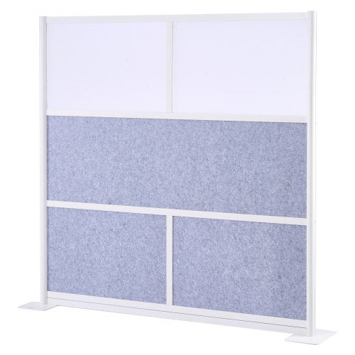 VEVOR Office Divider Privacy Partition, 1-Pack, 70" x 70" Modular Wall Room Divider, PET Workstation Cubicle Partition with Frosted Windows, Freestand