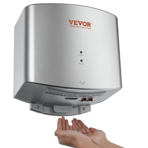 VEVOR Heavy Duty Commercial Hand Dryer, 1400W Automatic High Speed ABS Warm Wind Hand Blower, 120V & Built-In Filter Sponge & Low Noise & Effortless I