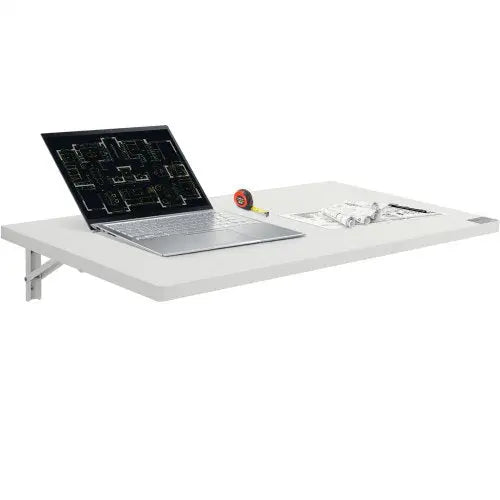 VEVOR Wall Mounted Folding Table, 35.43" x 19.69" Wall Mount Drop Leaf Table, Floating Desk with Iron Bracket, Fold Down Desk for Small Spaces, Home O