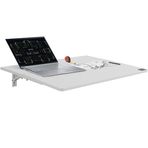 VEVOR Wall Mounted Folding Table, 31.5" x 19.69" Wall Mount Drop Leaf Table, Floating Desk with Iron Bracket, Fold Down Desk for Small Spaces, Home Of