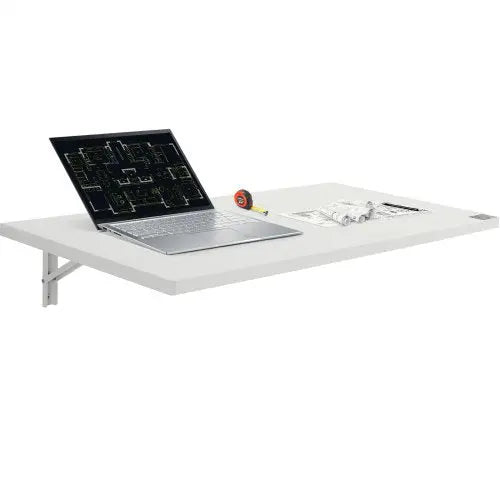VEVOR Wall Mounted Folding Table, 39.37" x 19.69" Wall Mount Drop Leaf Table, Floating Desk with Iron Bracket, Fold Down Desk for Small Spaces, Home O