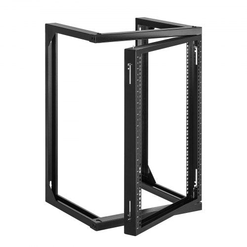 VEVOR 15U Wall Mount Server Rack, 150 lbs Max Load Capacity, Open Frame Network Rack with 180 Degrees Gate Swing, Carbon Steel, for 19-Inch IT Network