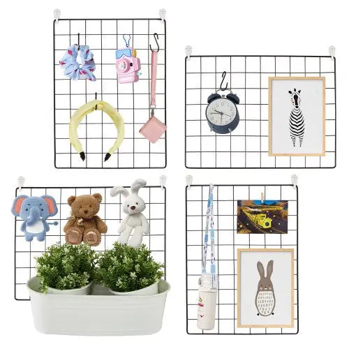 VEVOR Grid Wall Panels, 4 Packs Wire Wall Grid for Photo Pictures Display, Wall Storage Organizer Metal Grid Wall Panel for Home Office Decor with Cli Matron Inn