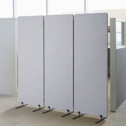 VEVOR 2FT Room Divider, 3 Panel PET Polyester Soundproof Room Screen, Folding Privacy Divider Portable Partition Divider for Room Separation, Freestan