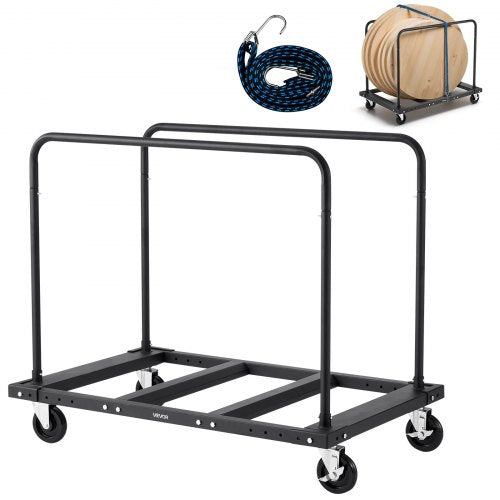 VEVOR Drywall Cart Dolly, 1800 lbs Load Capacity, Steel Panel Truck Cart with 5 inch Swivel Casters, Lumber Drywall Dolly with Tie-Down Strap & 2 Side
