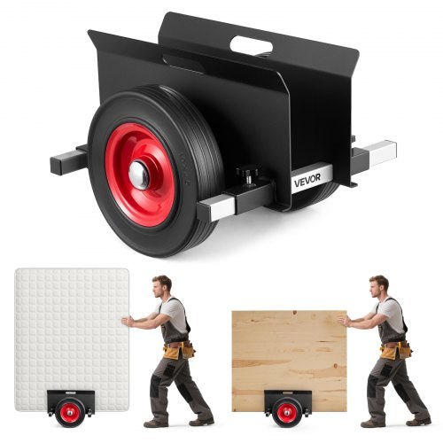 VEVOR Panel Dolly, 453.6 kg Load Capacity, Drywall Mover with 25 cm Rubber Wheels Fits Different Terrain, Adjustable Clamp Panel Cart for Steel Panels