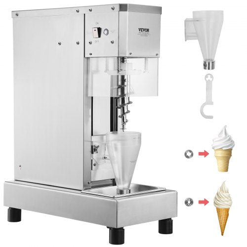VEVOR Ice Cream Blender, 750W High-Speed Ice Cream Maker Mixer Stir Machine 1740RPM, 304 Stainless Steel Ice Cream Shaker, Long Handle + PC Protective