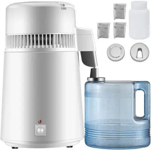 VEVOR Pure Water Distiller 750W, Purifier Filter Fully Upgraded with Handle 1.1 Gal /4L, BPA Free Container, Perfect for Home Use, White Matron Inn