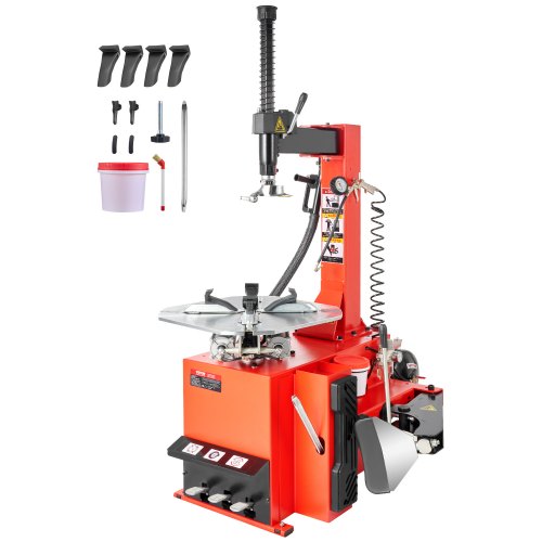 VEVOR Tire Changer Machine, 1.5HP Copper Motor, Durable Tire Changer with Air Pressure Gauge & Clamping Jaw Sheath, Pedal Operated Tire Changer with T