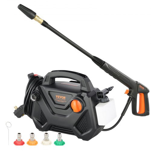 VEVOR Electric Pressure Washer, 2150-PSI 1.85-GPM, Foam Cannon High-Pressure with 5 Different Nozzle, 20ft Hose-35ft Cord Lightweight Washer, Portable