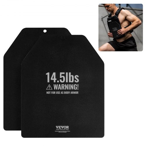 VEVOR Weight Vest Plates, 14.5 LB Pairs, Premium Steel Weighted plates, Contoured Ergonomic Fit – WODs, Additional Weight for Weight Vests, for Streng