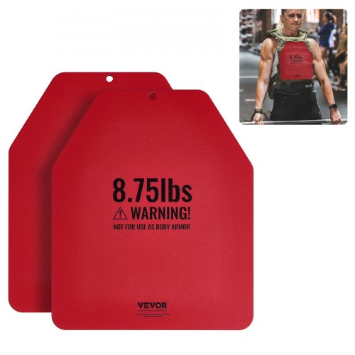 VEVOR Weight Vest Plates, 8.75 LB Pairs, Premium Steel Weighted plates, Contoured Ergonomic Fit – WODs, Additional Weight for Weight Vests, for Streng
