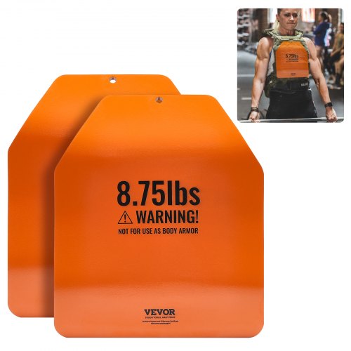 VEVOR Curved Weight Vest Plates, 8.75 LB Pairs, Premium Steel Weighted plates, Contoured Ergonomic Fit – WODs, Additional Weight for Weight Vests, for