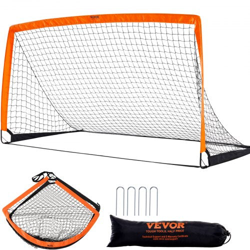 VEVOR Portable Soccer Goal, 6.5x3.25 ft Kids Backyard Soccer Net, Foldable Pop Up Practice Soccer Net, Mini Youth Training Soccer Goal Set, All-Weathe