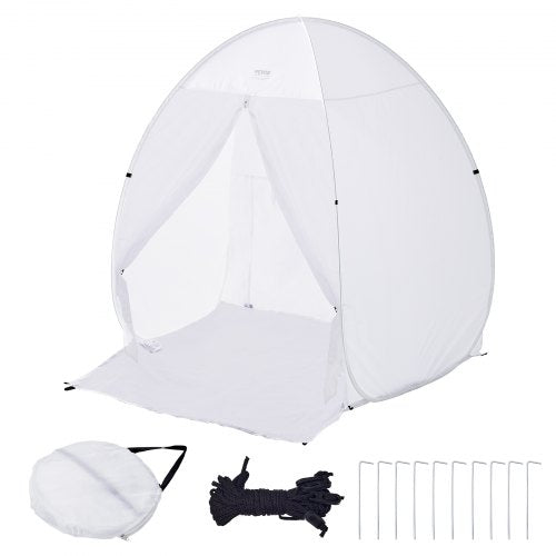 VEVOR Spray Paint Shelter, 60 x 60 x 70 in Pop-Up Portable Spray Paint Tent with Built-In Floor, Exhaust Window and Storage Bag, Foldable Paint Booth