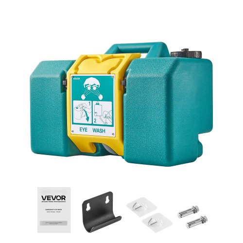 VEVOR Portable Eye Wash Station 8 Gal, OSHA-Approved Eyewash Station Wall-Mounted-On Flat Surface, Emergency Eye Wash Unit with 2 Sprays, First Aid Ey