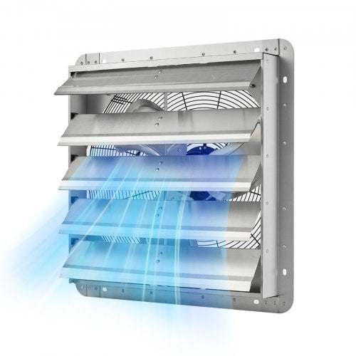 VEVOR 20 inch Shutter Exhaust Fan, Wall Mounted Attic Vent Fan with 3000 CFM Airflow, AC Motor, Heavy-duty Steel Construction, Low Noise for Shed, Gar