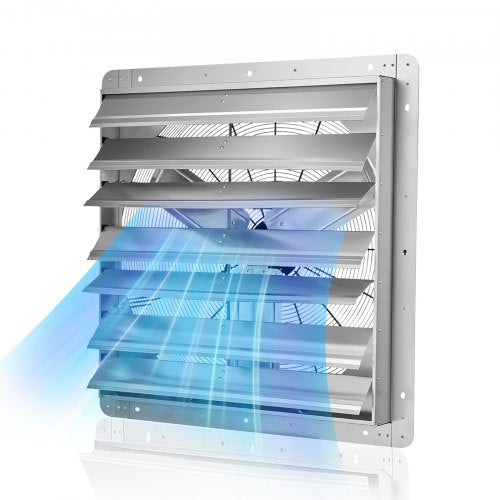 VEVOR 30 inch Shutter Exhaust Fan, Wall Mounted Attic Vent Fan with 6900 CFM Airflow, AC Motor, Heavy-duty Steel Construction, Low Noise for Shed, Gar