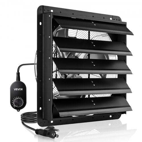 VEVOR 20 inch Shutter Exhaust Fan, Wall Mounted Attic Vent Fan with Variable Speed Controller, 3000 CFM, AC Motor, Heavy-duty Steel, Low Noise for She