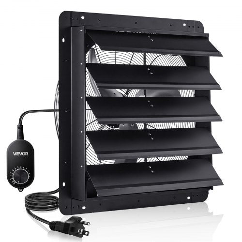 VEVOR 24 inch Shutter Exhaust Fan, Wall Mounted Attic Vent Fan with Variable Speed Controller, 4800 CFM, AC Motor, Heavy-duty Steel, Low Noise for She