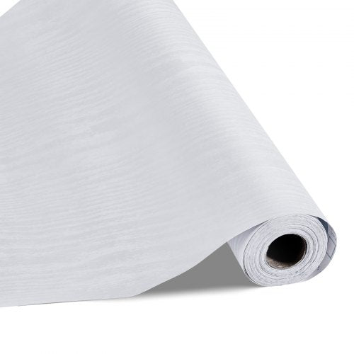 VEVOR Peel and Stick Wallpaper, 45cm x 10m Contact Paper White Wood Grain Waterpoof Self Adhesive, Easy to Clean & Peel Wall Decorative Vinyl Roll for
