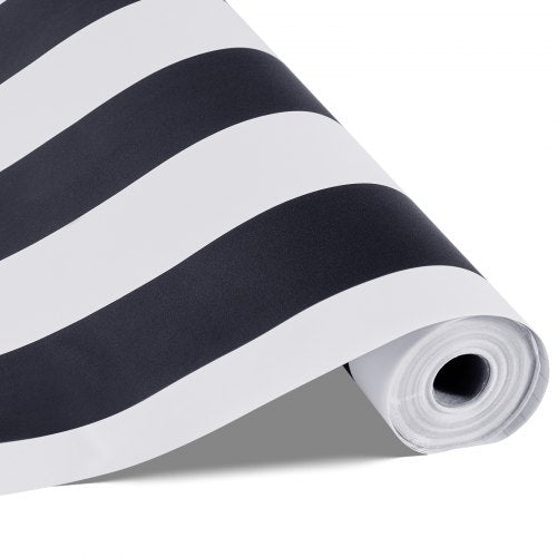 VEVOR Peel and Stick Wallpaper, 45cm x 15m Contact Paper Black White Modern Geometric Waterpoof Self Adhesive, Easy to Clean Wall Decorative Vinyl Rol