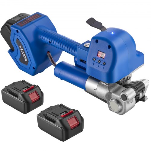VEVOR Electric Strapping Machine, 2 x 4000mAh Batteries, Automatic Strapping Tool with Digital Display for 0.394-0.748 inches Wide PET Straps, Handhel