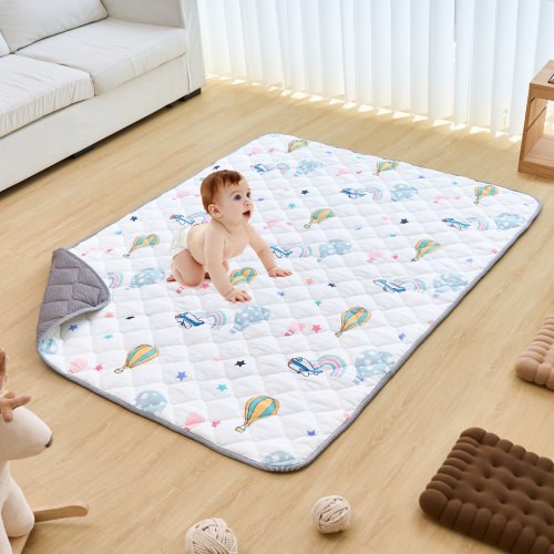 VEVOR Baby Play Mat, 59""x79"" Baby Crawling Mat, Non-Slip One-Piece Soft Baby Playmat, Foldable Floor Mat, Waterproof Activity Playmats for Babies,To