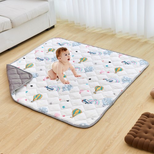 VEVOR Baby Play Mat, 50"x50" Baby Crawling Mat, Non-Slip One-Piece Soft Baby Playmat, Foldable Floor Mat, Waterproof Activity Playmats for Babies,Todd