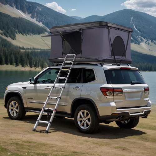 VEVOR Rooftop Tent Hard Shell, Naturnest Rooftop Tent Hardshell for 2-3 Person, Hard Shell Roof Top Tent with Telescopic Ladder Thick Mattress, Waterp