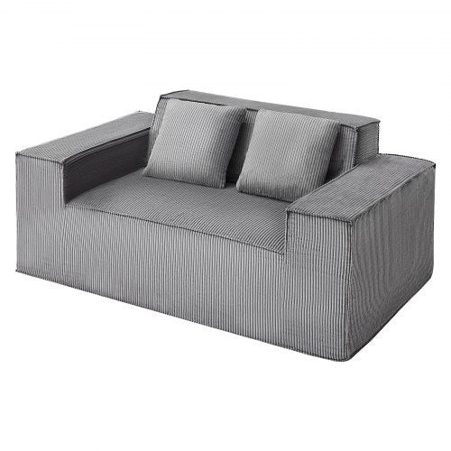 VEVOR Loveseat Sofa, 160 cm 2-Seats Couch for Living Room, Modern Small Corduroy Couch with Pocket Springs, Soft Cushions, Comfy Loveseat for Bedroom,