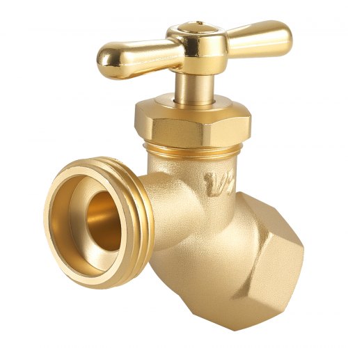 VEVOR Hose Bibb, 1-2" FIP x 3-4" MHT Connection, Multi-Turn Garden Valve, Heavy Duty Brass Hose Bib, Outdoor Water Faucet Spigot, Brass Plumbing Fitti
